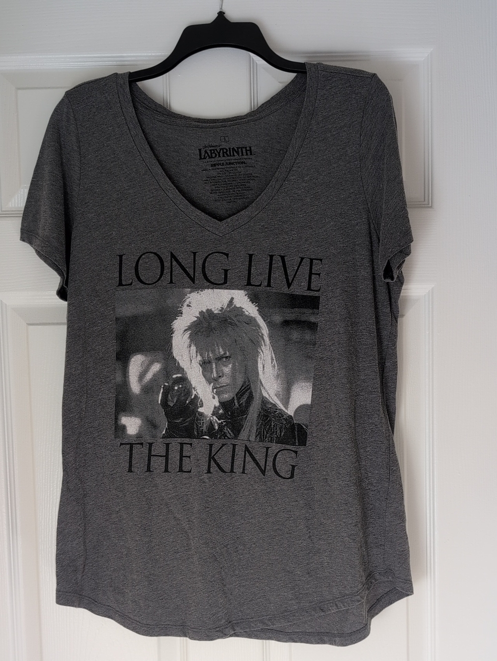 'Labyrinth' Grey V-Neck Tee